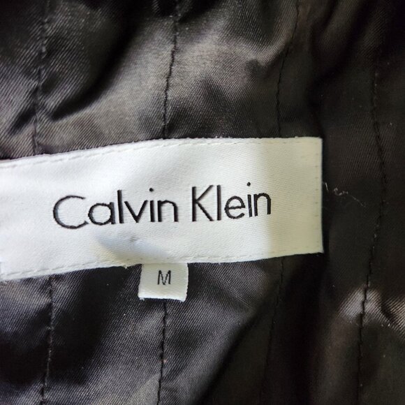 Calvin Klein Coat Fall Winter Mens Size Med Blue Zip and Button Close Vintage - Picture 5 of 12